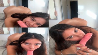 POV: Você chega em casa do trabalho e eu já estou te dando um boquete profundo e desleixado