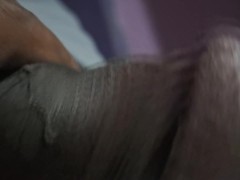 Horny Guy in Sweatpants Masturbates his Big Cock until Moaning Cumshot