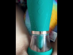 This suction clit toy feels so good on my soaking wet MILF pussy