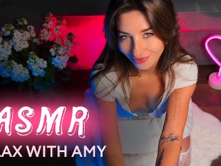 АСМР РЕЛАКС * Сладкая брюнетка Mic накачивает твой член и заставляет тебя кончить *amy Haze
