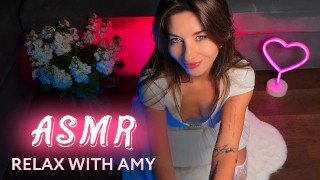 ASMR RELAX * Une douce brune Mic pompe votre bite et vous fait jouir * Amy Haze