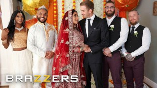 BRAZZERS - Danny Catches His Bride Yasmina Khan Fucking Xander & Bilbo After Their Indian Wedding