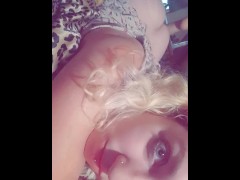 Horny little kitten wakes you up with her moans