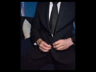 Jerking off in a Suit