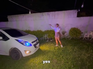 A lost innocent girl is rescued by old Uber driver and he cums in her mouth / ALIX VLOGS - DR POV