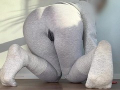 Only grey leggings peeing compilation / Boots and socks wetting