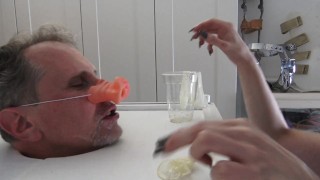 Fuck the stuffed pig – while drink the condoms from my lovers!