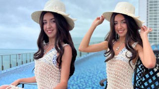 Gorgeous Spanish Blanca Wants To Try Russian White Cock On Vacation Creampie