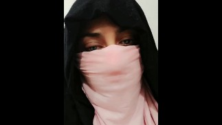 Black and pink hijab muslim girl