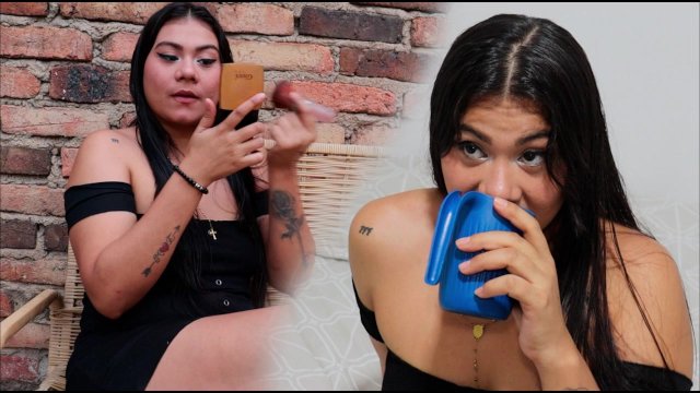 I invite a beautiful girl with a big ass to my house for a drink of water.