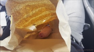 SHE just wants something to EAT – Reaches into the BAG and Finds my HARD COCK 💦🍔