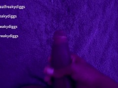 Drizzy Johnson jerking that big fat black dick after the club (part 2) (cumming and pissing 💦)