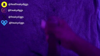 Drizzy Johnson jerking that big fat black dick after the club (part 2) (cumming and pissing 💦)