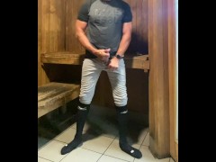 Buff DILF Baseball Player JockDad87 Edges in the Sauna
