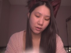 Cute Asian Girl Kitty Cat Cosplay ASMR - read with me onii-chan! - Ezra 9-10