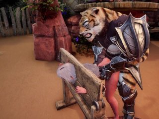 Elf and her Furry friend have BDSM fun