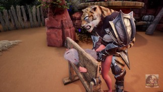 Elf and her Furry friend have BDSM fun