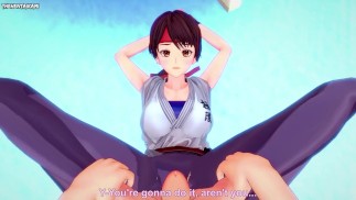POV Hentai Footjob from Yuri Sakazaki from King of Fighters