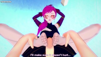 POV Хентай Футджоб от Эвелинн из League of Legends