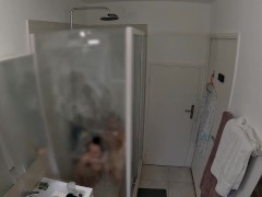 Cute French Couple Get Caught Filming A Sex Tape In Camping Hotel Public Bathroom By Stranger Camera