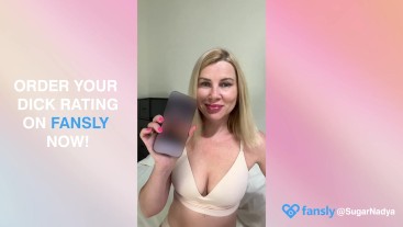 Русская MILF, жаждущая члена, сделала оценку члена для фаната