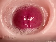 CLOSE UP CAMERA IN PUSSY: CUM Inside PUSSY TWICE! BEST CREAMPIE in 4K with Girl Moaning!