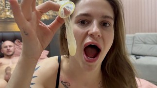 The cuckold is waiting at home, but until I cum on your dick, I won't go anywhere.