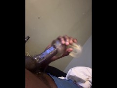 Can you replace my toy and stroke my dick real good