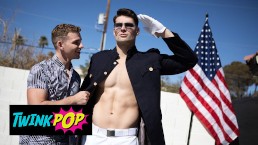 TWINKPOP - Jack Waters Starts Sucking Marine Malik Delgaty As He Salutes And Stays Still