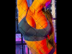 Night Monika Fox In Blue Near The Net - Screenshot 3 of 16 - No Nude