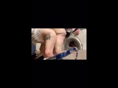 Stepsis walks in on stepbro in the bathroom and behinds sucking  cock they prey mom don’t walk in