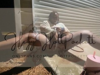 College Slut Squirts in Public