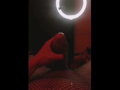 Hung BWC Femboy Cums on His Fishnets
