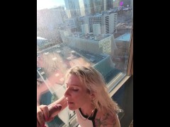 VEGAS Strip Hotel Tattooed EMO Girl in pink panties TEASES and gives head