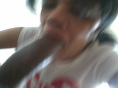 POV SUCKING BLACK COCK SPITTING SLOPPY TOPPY BLOWJOB