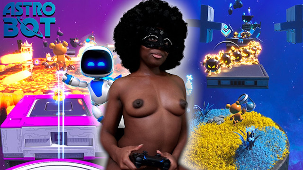 Astro Bot And Stripping With Ebony Butts (Challenge Levels Gameplay)