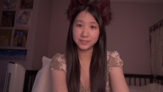 There was an hole in the midst of the robe - Cute Asian Kitty Cat Girl Cosplay - Exodus 39-40