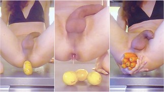 Игра на кухне с картошкой, морковью и лимонами 🥔🥕🍋 - полное видео на Manyvids и Fansly