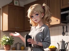 Step Sister Seduces Step Brother in the Kitchen (Voiceover Visual Novel) - Screenshot 1 of 16 - Anime Hentai