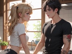Step Sister Seduces Step Brother in the Kitchen (Voiceover Visual Novel) - Screenshot 11 of 16 - Anime Hentai