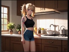 Step Sister Seduces Step Brother in the Kitchen (Voiceover Visual Novel) - Screenshot 3 of 16 - Novela