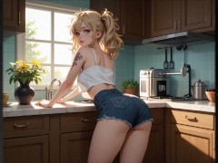 Step Sister Seduces Step Brother in the Kitchen (Voiceover Visual Novel) - Screenshot 8 of 16 - Novela