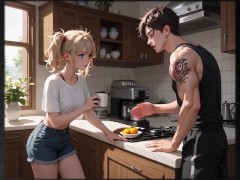 Step Sister Seduces Step Brother in the Kitchen (Voiceover Visual Novel) - Screenshot 9 of 16 - Sex Stories