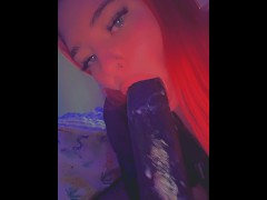 I came all over my dildo it tastes so good I had to get messy on it again😩💦