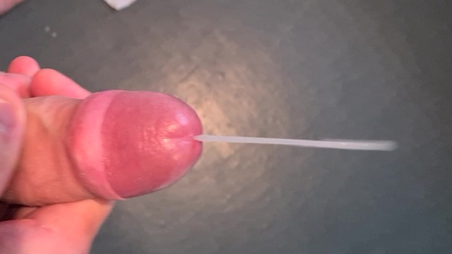 Stroking my Hard Cock with tight Foreskin until Cumshot