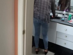Beautiful stepmother shows off her big ass, gets on all fours, and I cum - Screenshot 16 of 16 - Mom Handjob