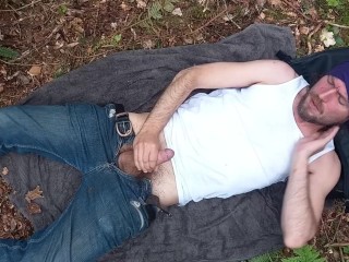 Playing with my Dick in the Park Gets me Hard and makes me Cum