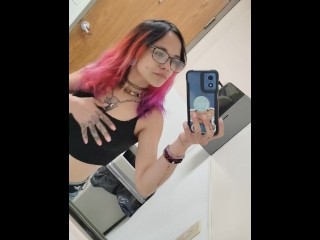Public Bathroom Titty Tease
