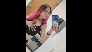 Public Bathroom Titty Tease