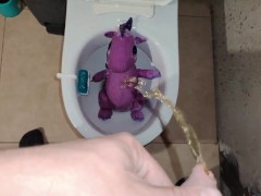 I'm stroking my friend's plush drgon's